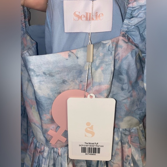 NWT Selkie Monet cotton puff dress size M - Picture 2 of 2